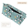2 Pack Tissue Box Cover Holder, Cute Penguins Rectangle Leather