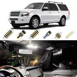 XFLHEHD 16PCS Super Bright White LED Interior Light Kit Compatible with Ford Expedition 2003-2009 2010 2011 2012 2013 Map Dome Interior Lights + License Plate Lights and Install Tool