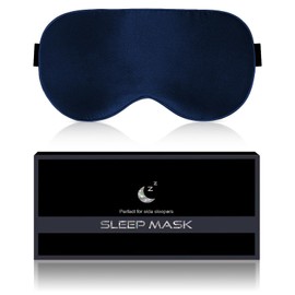 Eye Mask, For Sleeping, Silk Eye Mask, Natural Silk, For Summer, Breathable, No Pressure, Eyes, Light Blocking, Good Sleep Goods, Blindfold, Ultra Lightweight, Washable, Freely Adjustable, Unisex (Blue)