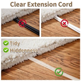 PEESIN 2 Pack Short Clear Extension Cord 4FT, UL-Certified Short Extension Cords, 2 Prong Male to Female Clear Extension Cord Indoor Thin, 2x18 AWG Thin Extension Cords 125V 7A for Light, Lamp