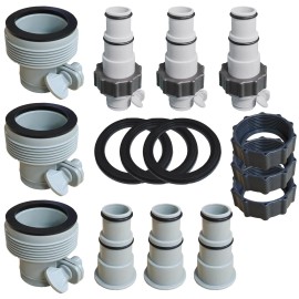Soujkooy 6 Pack Pool Hose Adapter - 2 Types Conversion Connector for 1.5 & 1.25 in Hoses,