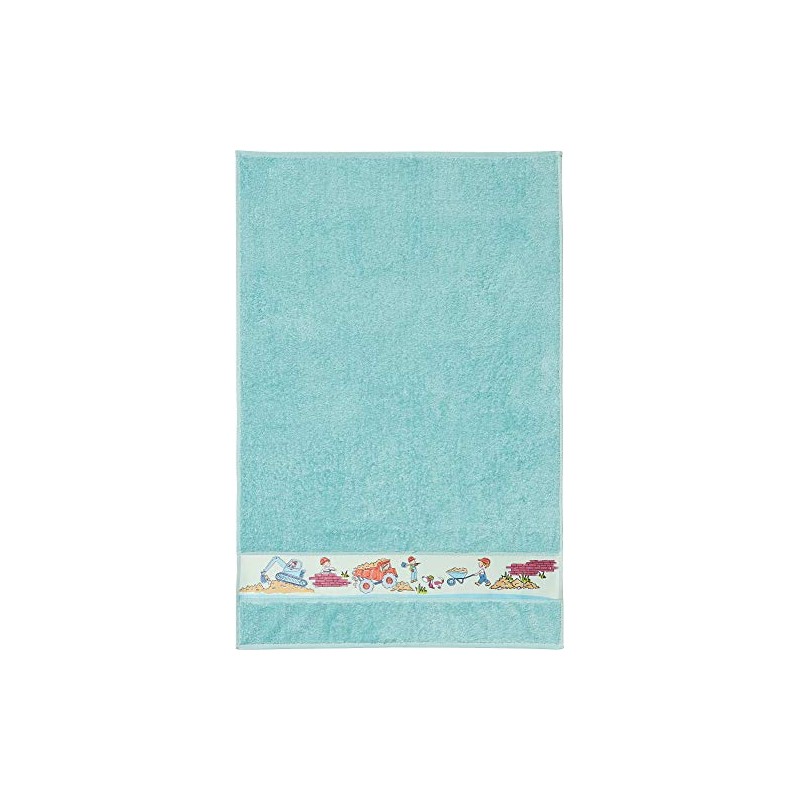 Erwin Müller Walk-Frottier Children's Bath Towel with Construction Site Border