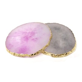 HONBAY 2 paletas de Arte de uñas de Resina con Borde Dorado, Herramientas de exhibición de manicura para Mujeres