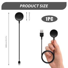 tiyiyok Watch Ladekabel, Magnetisches Kabelloses Ladekabel, USB 100cm, mit Galaxy Watch 3/4/5/6/7/Active/FE, 5V/0.5A, (Schwarz)