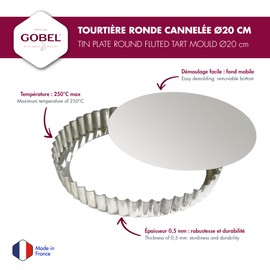 Gobel 200 mm Round Fluted Tart Mould Loose Base