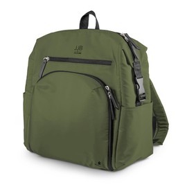 JuJuBe New Modern Diaper Bag Backpack with Portable Changing Pad, Baby Stroller Straps, Large Travel Backpack for Boy or Girl, For Carrying Baby Bottles, Baby Wipes, Diapers, Pacifiers, Olive