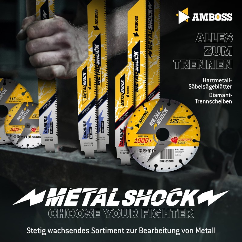 AMBOSS METAL SHOCK - 3 x reciprocating saw blade length