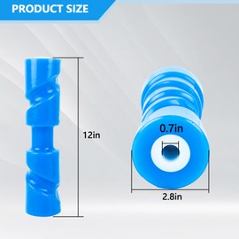 ORLANG 12 Inch Heavy Duty Boat Trailer Roller, Self Centering Keel Roller, Boat Rollers for Trailer, Polyurethane Keel Roller Assembly fits 5/8" Shaft - Blue