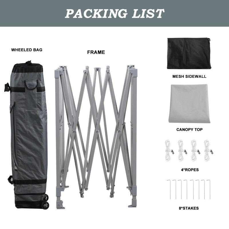 Aoodor 12'x12'/10'x10 - Gray, 10' x 10'