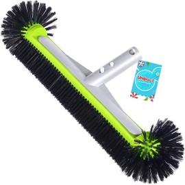 Heavy Duty Round Pool Brush for Wall and Tiles with Reinforced Aluminium Backing, Premium Brush with Strong Bristles