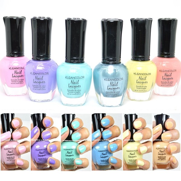 Kleancolor Nail Polish PASTEL SET! Lot of 6 Lacquer + Free Earring Gift