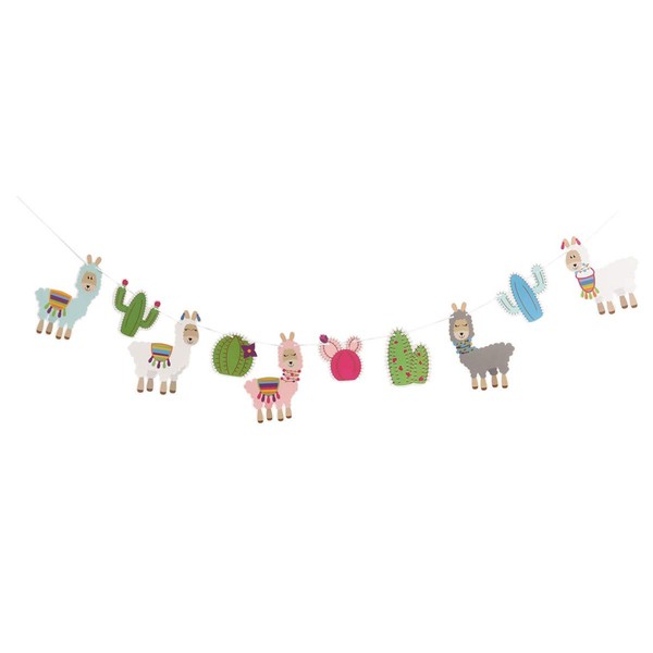 Party Banners Cactus Alpaca Hanging Bunting Mexican Fiesta Baby Shower