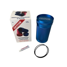 DRYFOB-XL Waterproof PLB Container, Case, Holder - for Scuba Diving and Watersports. Rugged Aluminum. Rated to 330ft(100m) (BLUE-XL, XL)