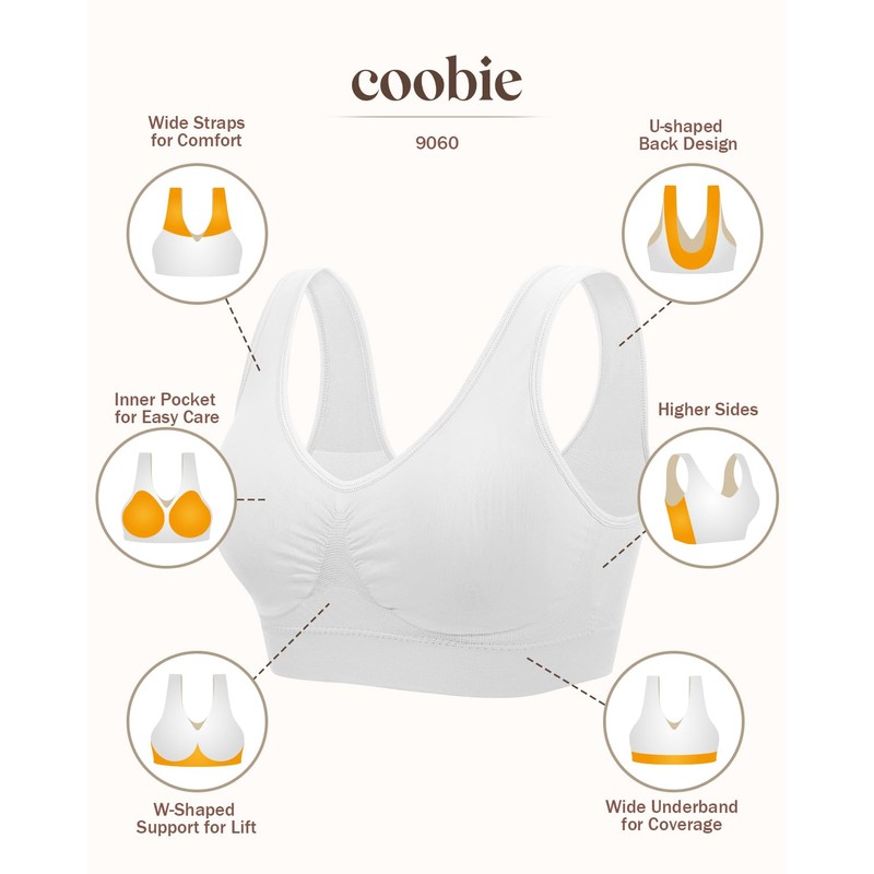 Coobie Comfort Bra, Blanco, L