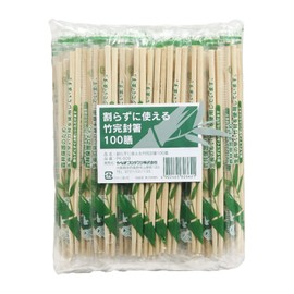 Yanagi Products PK-009 Split Chopsticks, Can Be Used Without Cracking, Bamboo, 7.9 inches (20 cm), Toothpicks, 100 Pairs, Individual Packaging, Commercial Use