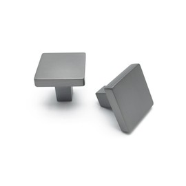 Aibeli Kitchen Cabinet Knobs 30 Pack Ancient Grey Drawer Knobs 1-1/5 inch Solid Bathroom Cabinet Knobs Grey Cabinet Hardware Square Furniture Knobs for Dresser