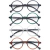 TISHUI Round Reading Glasses for Women Men +4.00 Blue Light