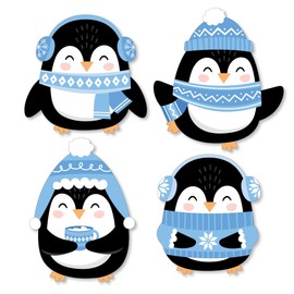 Big Dot of Happiness Winter Penguins - DIY Shaped Holiday and Christmas Party Cut-Outs - 24 Count