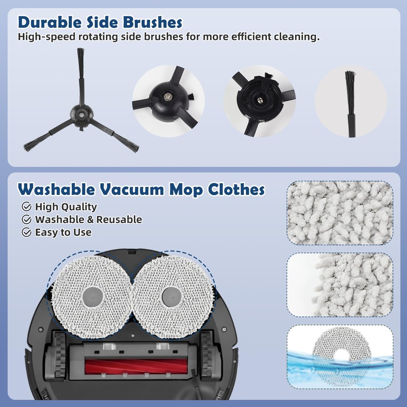 Replacement Accessories Kit Compatible with Roborock Qrevo MaxV, Qrevo S,