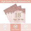 Rose Gold 18th Birthday Tableware Set for Girls - 96