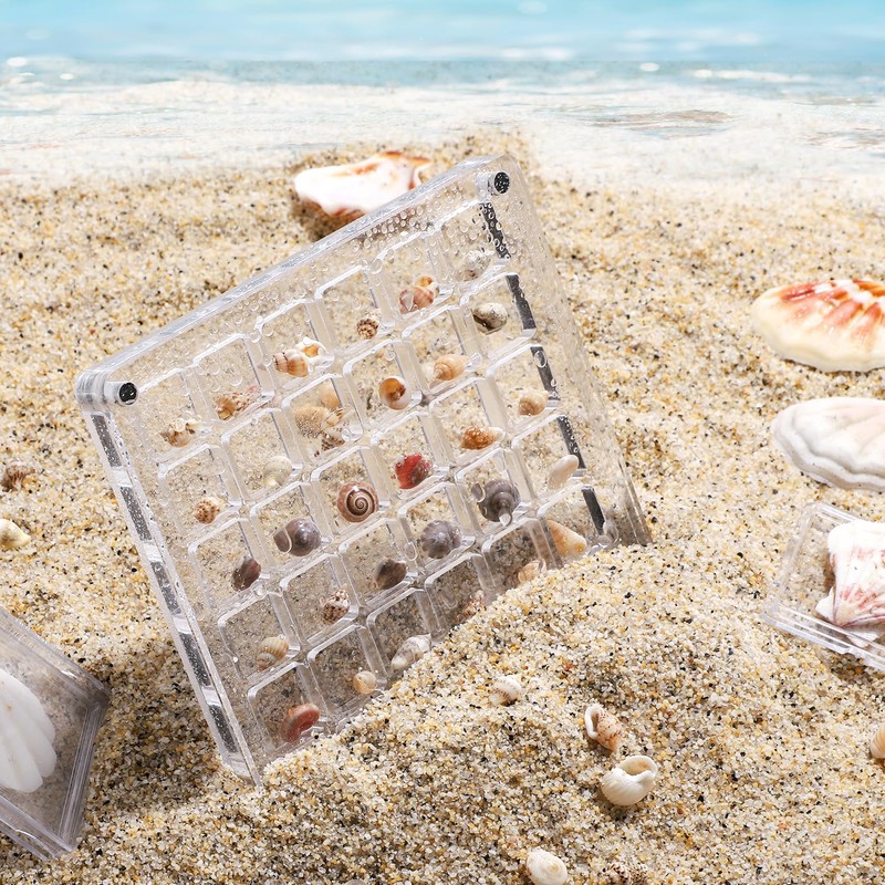 XIHIRCD Acrylic Magnetic Seashell Display Box, Clear Sea Shell Display