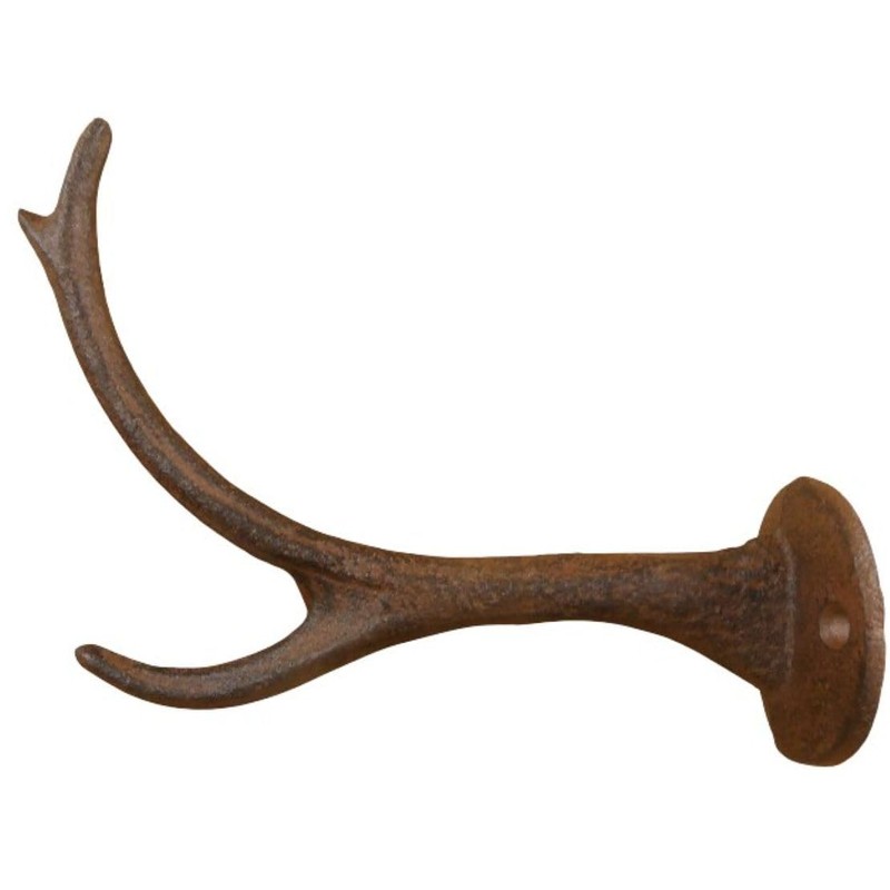 Midwest Craft House 8 CAST Iron Deer Antler Coat Hooks