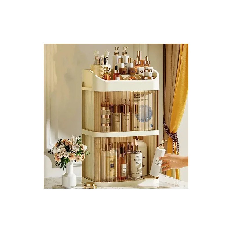 Organizador De Maquillaje 3 Capas Con Puerta Transparente