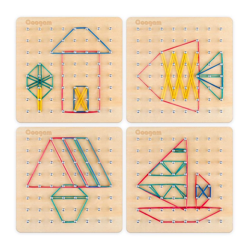 Coogam Wooden Geoboard Mathematical Manipulative Material Array Block Geo Board