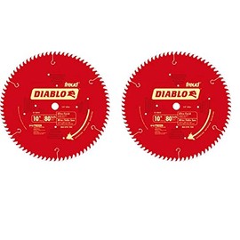 Freud D1080X Diablo 10" 80-Tooth ATB Saw Blade w/5/8" Arbor&PermaShield Coating (Twо Расk)