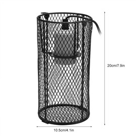 Reptile Heat Lamp Protective Basket E27 Reptile Heat Lamp Lamp Protection Grille Terrarium Lamp Protection Basket with Ceramic Socket with Switch for E27 Reptile Heating Lamp (EU Plug)