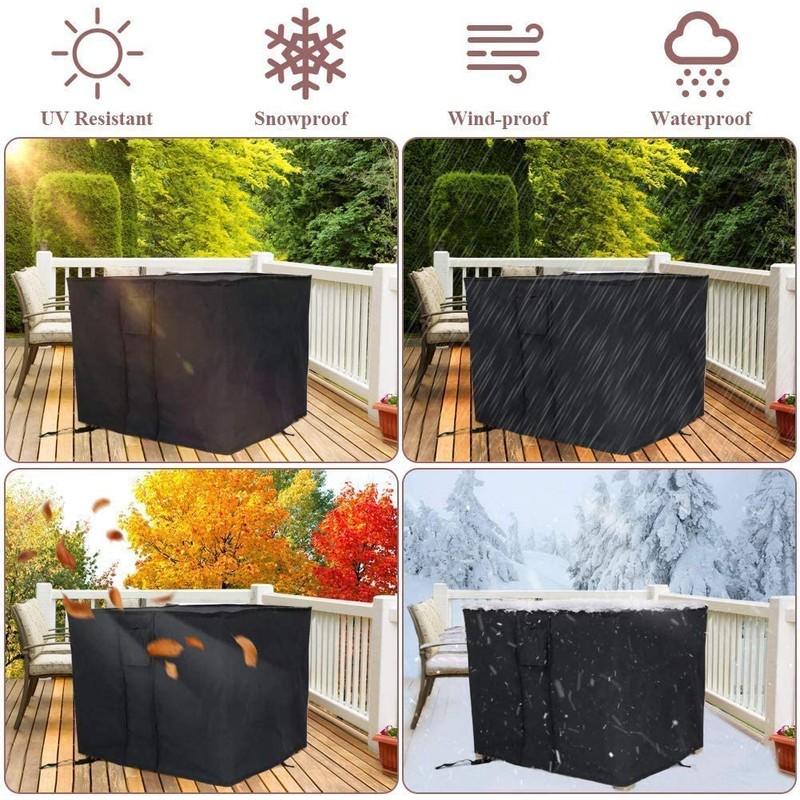 TwoPone Fire Pit Cover Square - Waterproof Windproof Anti-UV Heavy