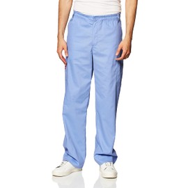 Dickies Men's Signature Elastic Waist Scrubs Pant, Ceil Blue Medium