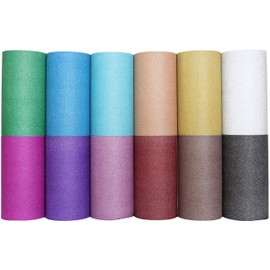 Threadart Blue Glitter Vinyl Peel and Stick Paper Self Adhesive 12" Wide x 3yd Long Roll (72 Inches Long) | Removable for Stickers, Walls, Furniture, Decals, Decorations, Parties, Crafts