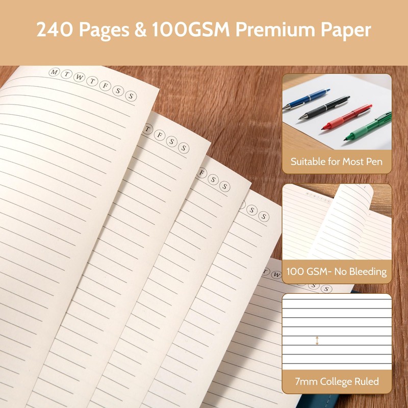 Yoment Refillable Notebooks for Work 5 Subject with Removable Dividers