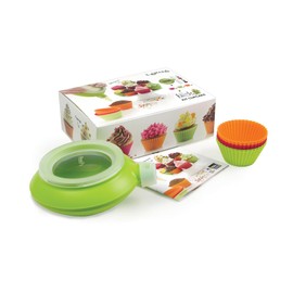 Lékué- Cupcake-Set, Silikon, grün