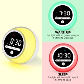 Kids Alarm Clock, Ok to Wake Clock with Night Lights, Nap Timer, Sleep Training Clock for Toddlers, Child