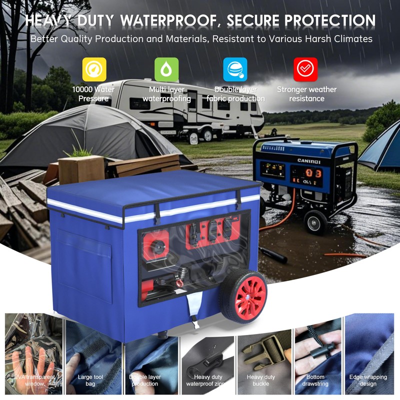 Generator Covers While Running, 32x24x24 Inches, Generator Running Covers,1680+400D Double