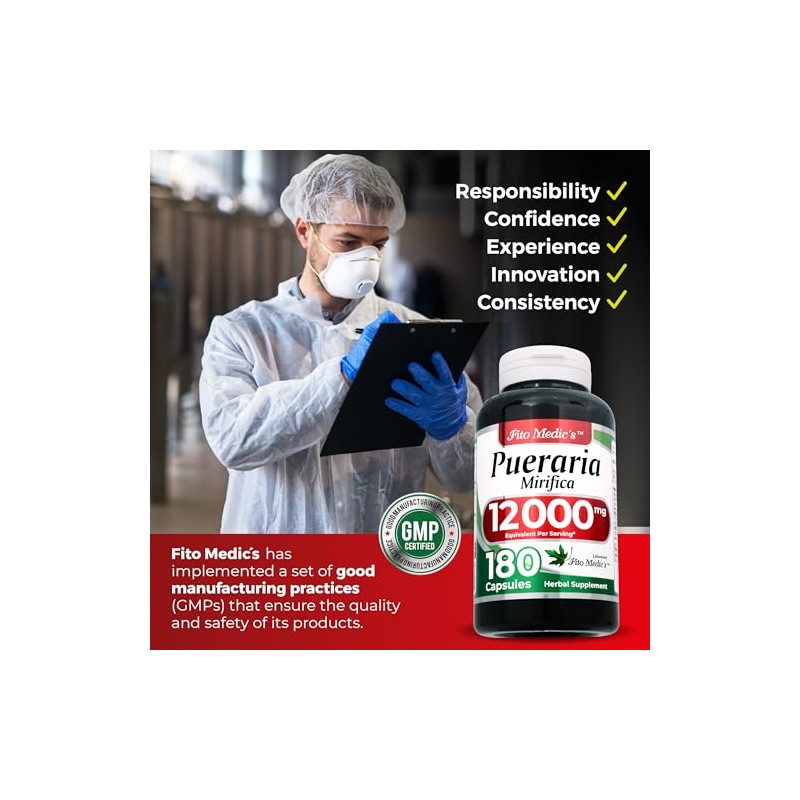 Fito Medic Lab Pueraria Mirifica 180 Cápsulas 12000 Suplemento Mujer