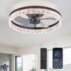 LEDIARY 20" Modern Ceiling Fans with Lights and Remote, Dimmable