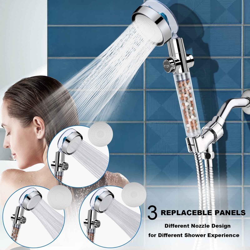 Hydro Jet High Pressure Shower Head Handheld Filtered Shower Head