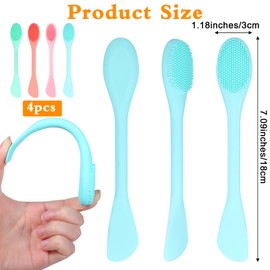 YUXIANLB 4 Pcs Facial Cleansing Brush Silicone Face Mask Brush Reusable Skincare Supplies Tool 2 in 1 Double-Sided Facial Scrubber Applicator Tool for Makeup Skincare Mud Clay Body Lotion DIY Mask