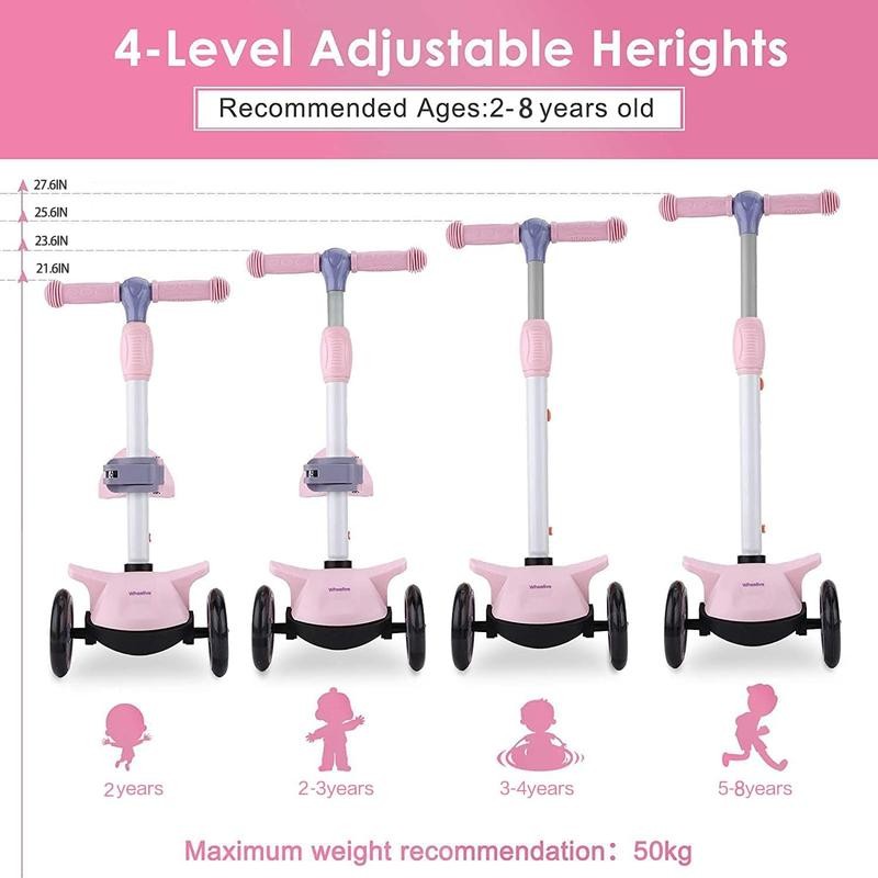 2 in 1 Kick Scooter with Removable Seat, 3 LED