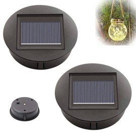 Solar Garden Lights, Solar Lantern Light Replacement Top with LED Bulbs Solar Panel Lantern Lid Lights Replacement Top Light for Outdoor Hanging Lanterns DIY Table Lights Patio Garden Decor(2 Pack)