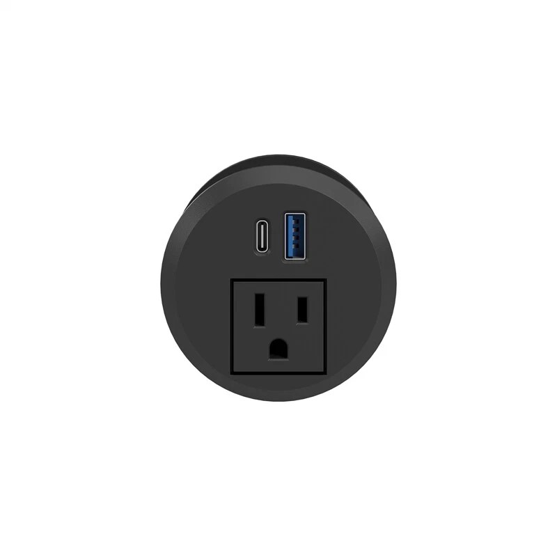 BBF 2-inch Desktop Power Grommet with AC Outlet and USB-A/USB-C