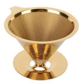 Coffee Filter Reusable, Gold Honeycomb Stainless Steel Reusable Coffee Filter for Pouring Over