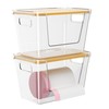 Delamu Acrylic Trash Bag Holder, 2 Pack Stackable Garbage Holder