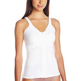 Amoena Women's Hannah Post-Surgery Front Close Camisole,White,Large C/D (14/16)
