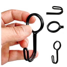 Wanfoou Pack of 12 spiral hooks, black hooks with eyelet, universal hooks, expander hooks, tarpaulin hooks, rope hooks for trailers, tarpaulins, boats, motorcycles, bicycles, hooks, 25 mm inner