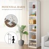 oneinmil Tall Narrow Bookshelf, 6-Tier Cube Display Rack, Modern Corner