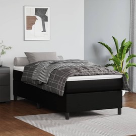 Casafoyer Box Spring Bed Frame Black 39.4"x79.9" Twin XL Faux Leather